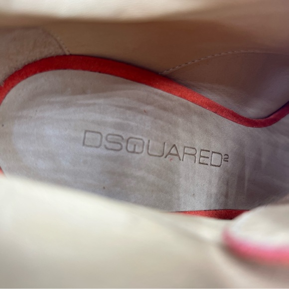 DSquared2 Orange Suede Peep Toe Wedge Booties - Picture 11 of 11